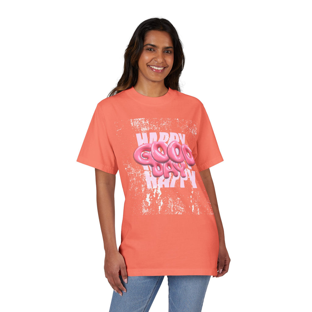 T-Shirt — Pink 'Good Day' Balloon Text Graphic Tee