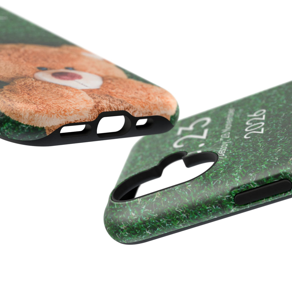 Teddy Bear Grass Phone Case — Cute Plush Toy Design Impact-Resistant Case