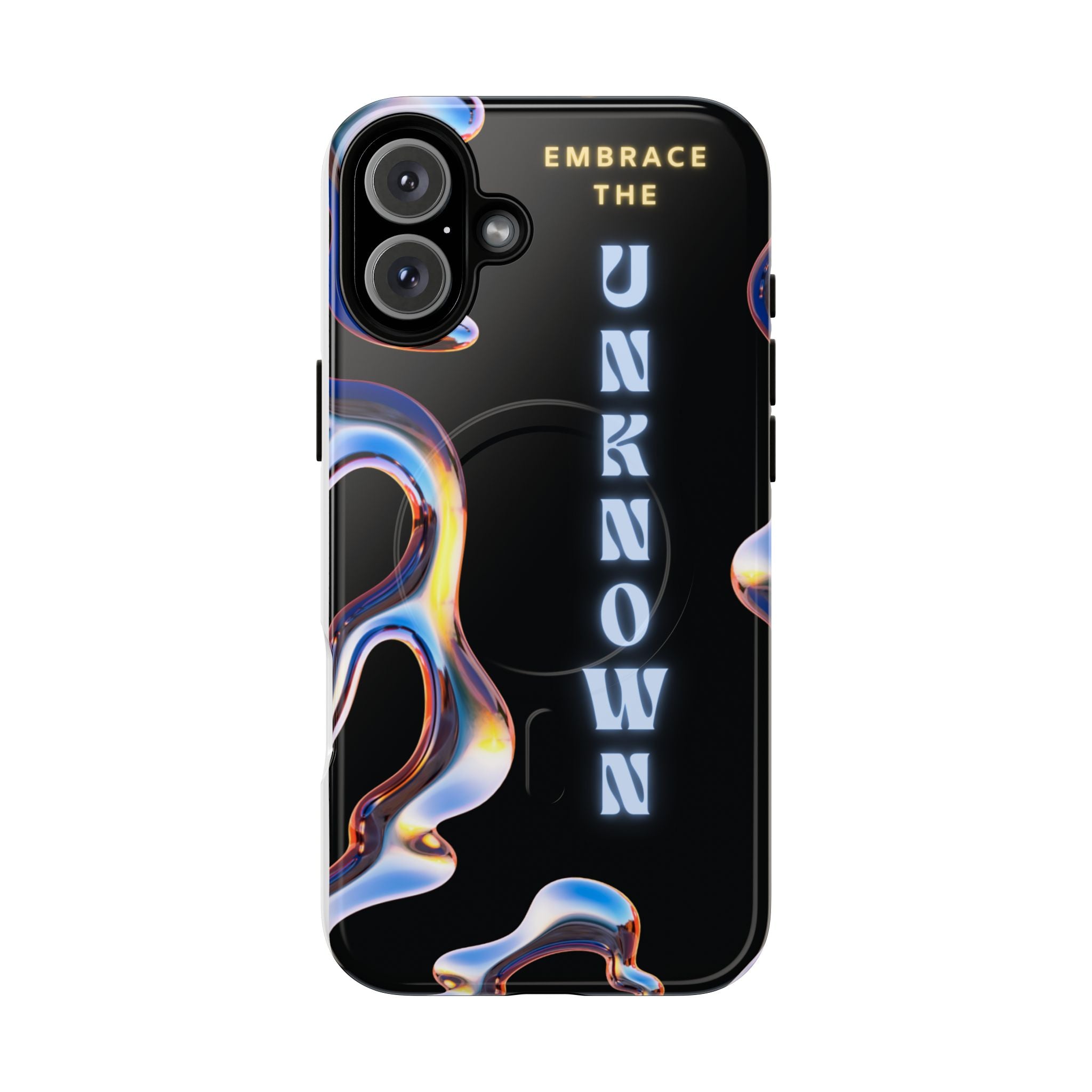 Tough Magnetic Case — "Embrace the Unknown" Black Iridescent Phone Cover