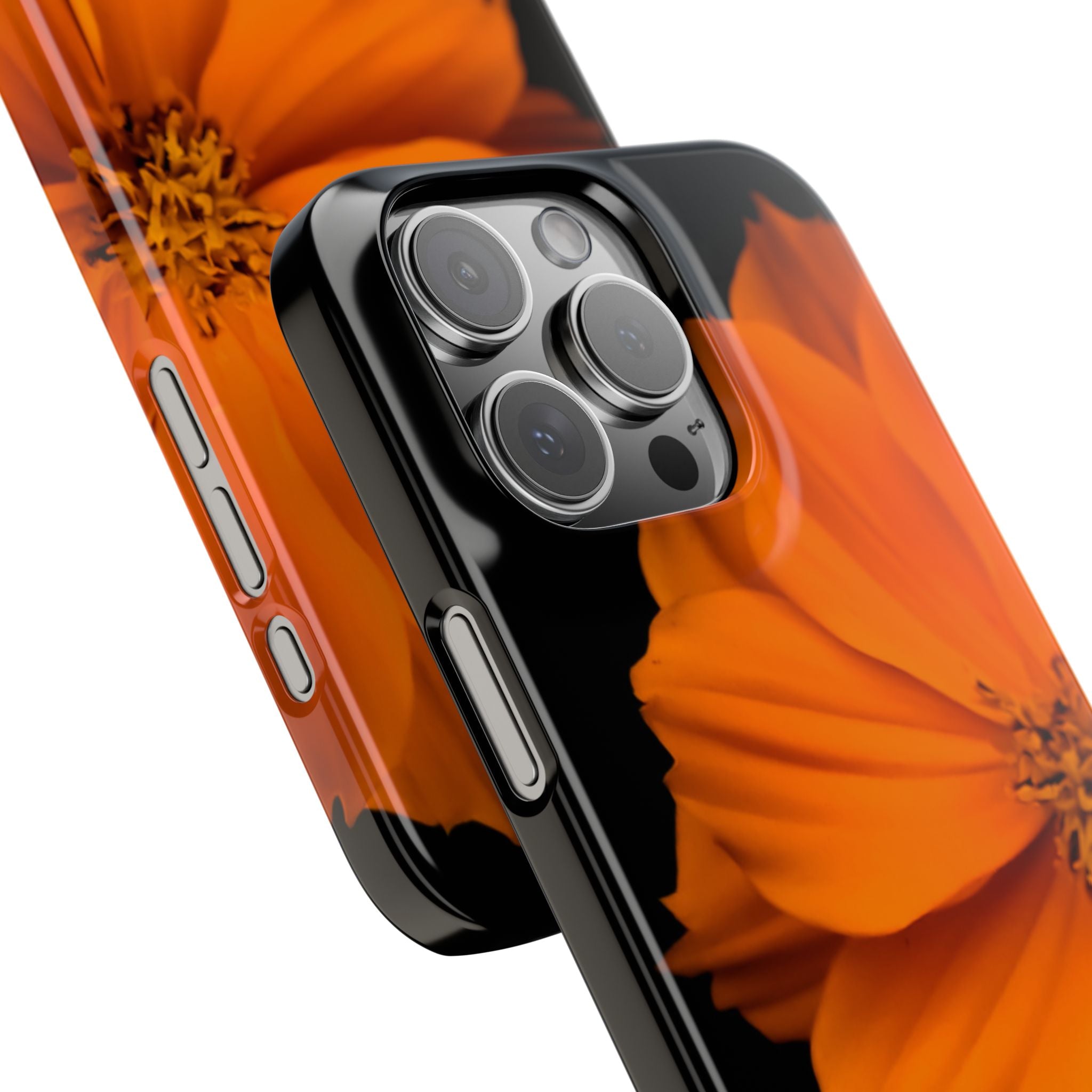 Phone Case - Orange Cosmos Floral Snap Case | Slim Protective Flower Design