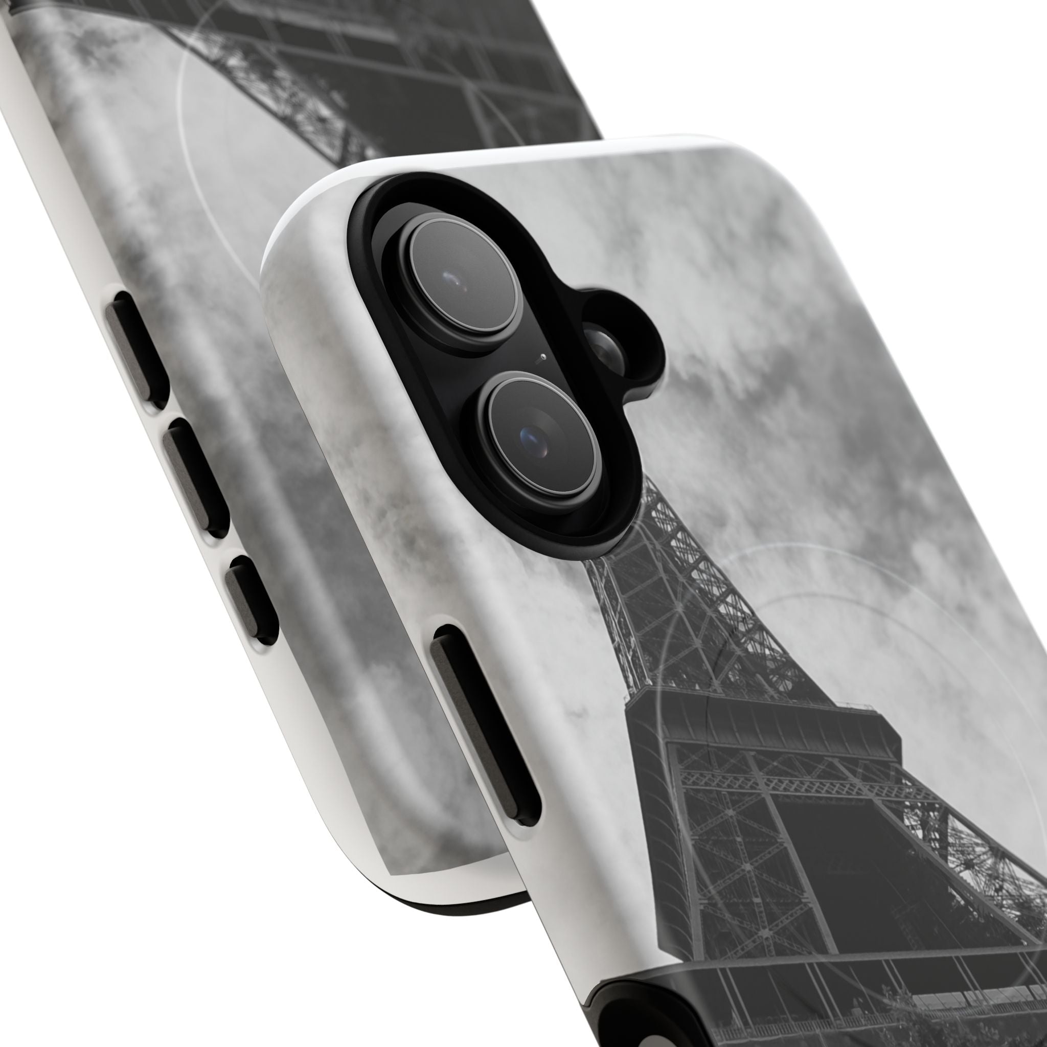 Eiffel Tower 'My Dream' Tough Magnetic Phone Case — Black & White Travel Protective Cover