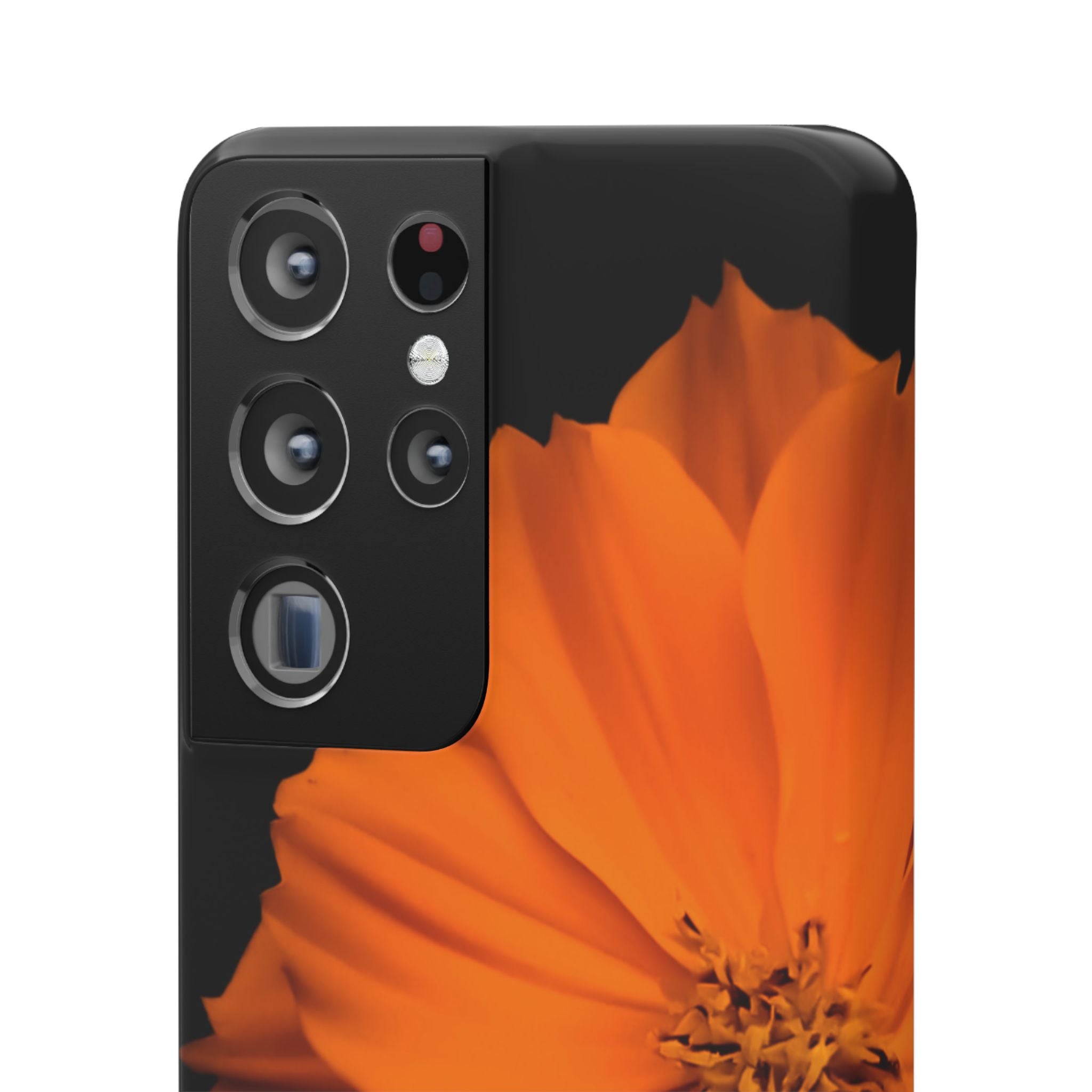 Phone Case - Orange Cosmos Floral Snap Case | Slim Protective Flower Design