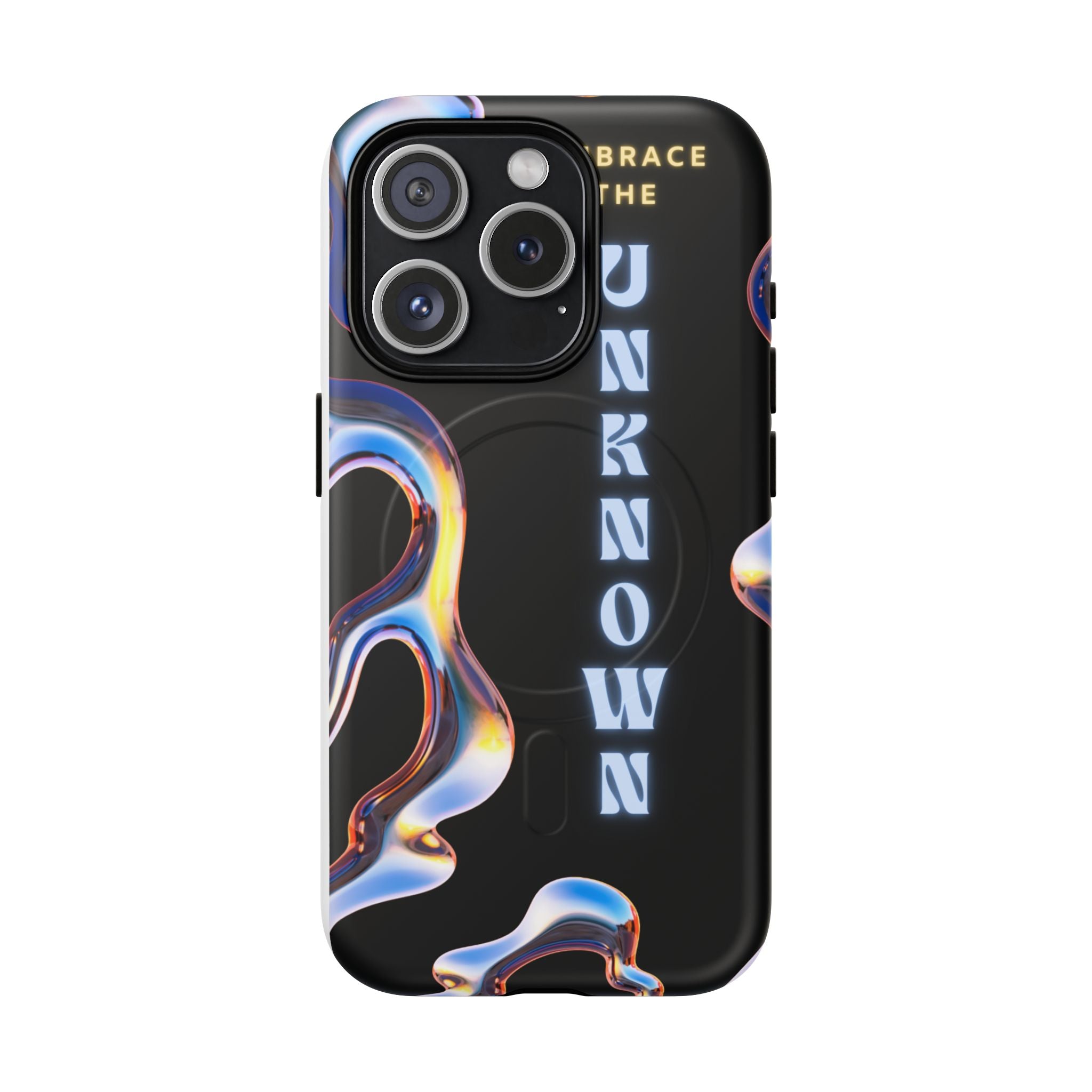Tough Magnetic Case — "Embrace the Unknown" Black Iridescent Phone Cover
