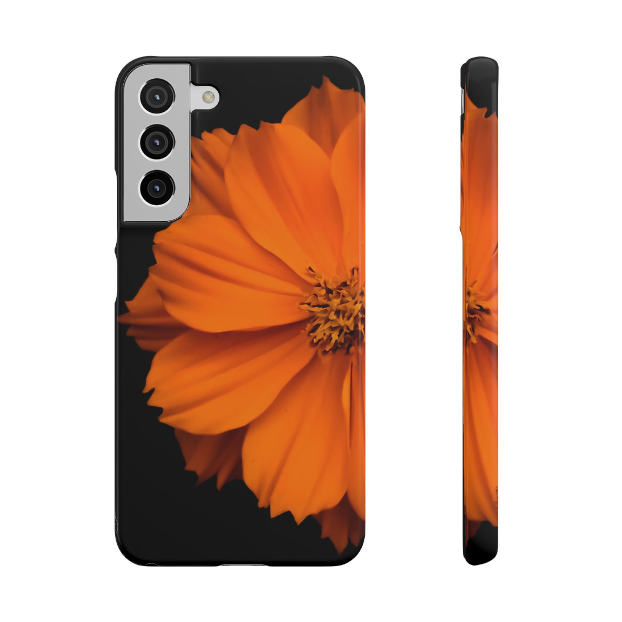 Phone Case - Orange Cosmos Floral Snap Case | Slim Protective Flower Design