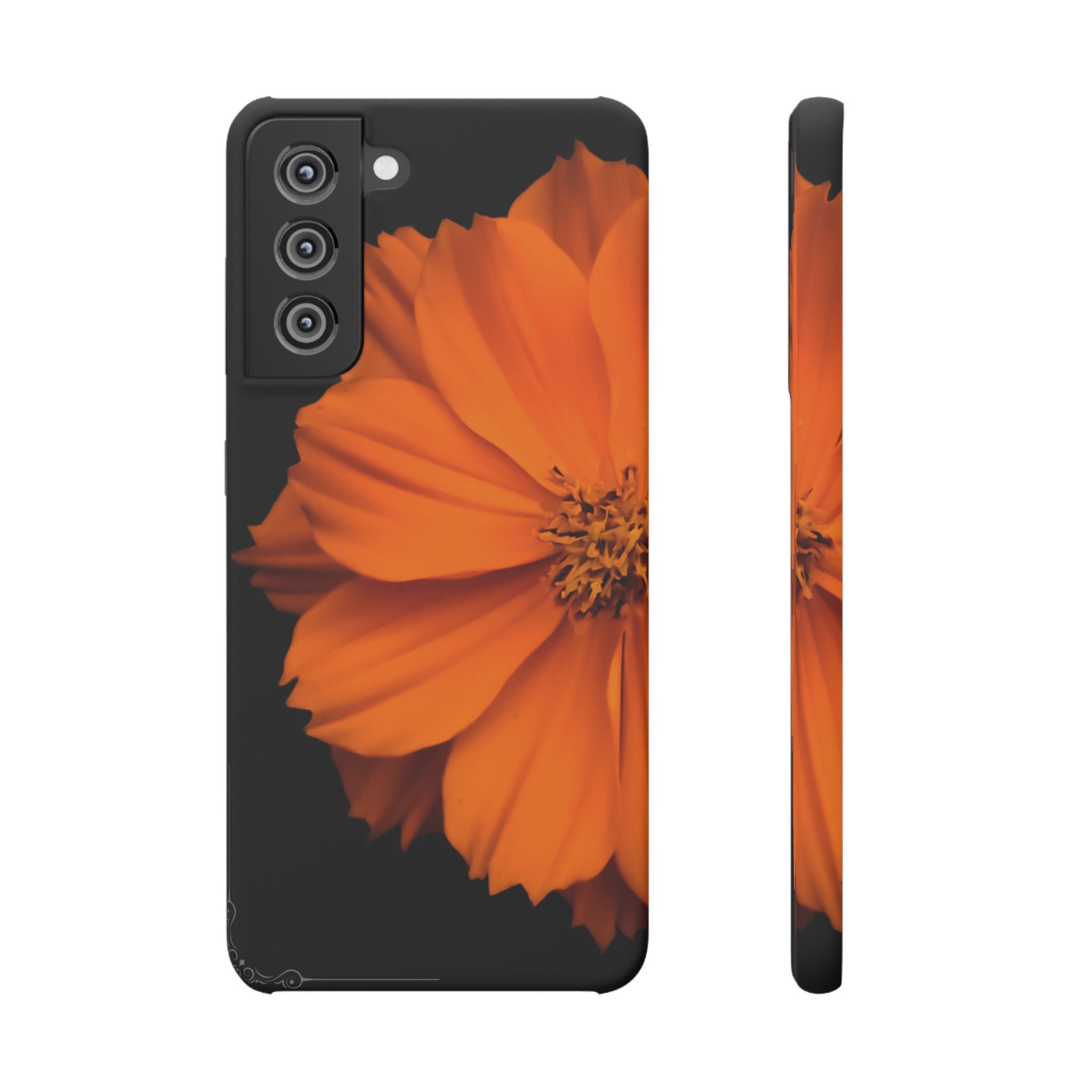 Phone Case - Orange Cosmos Floral Snap Case | Slim Protective Flower Design