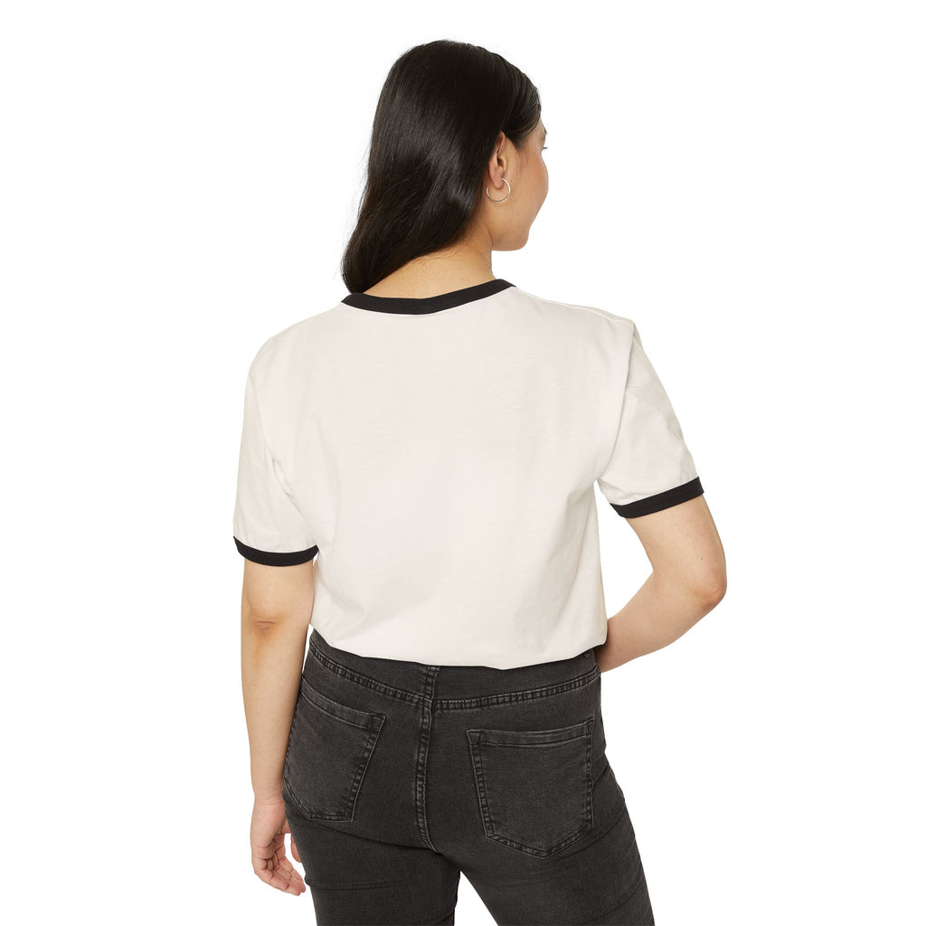 Sassy Girl Ringer Tee — Retro Bubble Letter Graphic T-Shirt