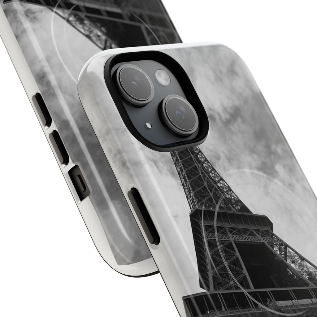 Eiffel Tower 'My Dream' Tough Magnetic Phone Case — Black & White Travel Protective Cover