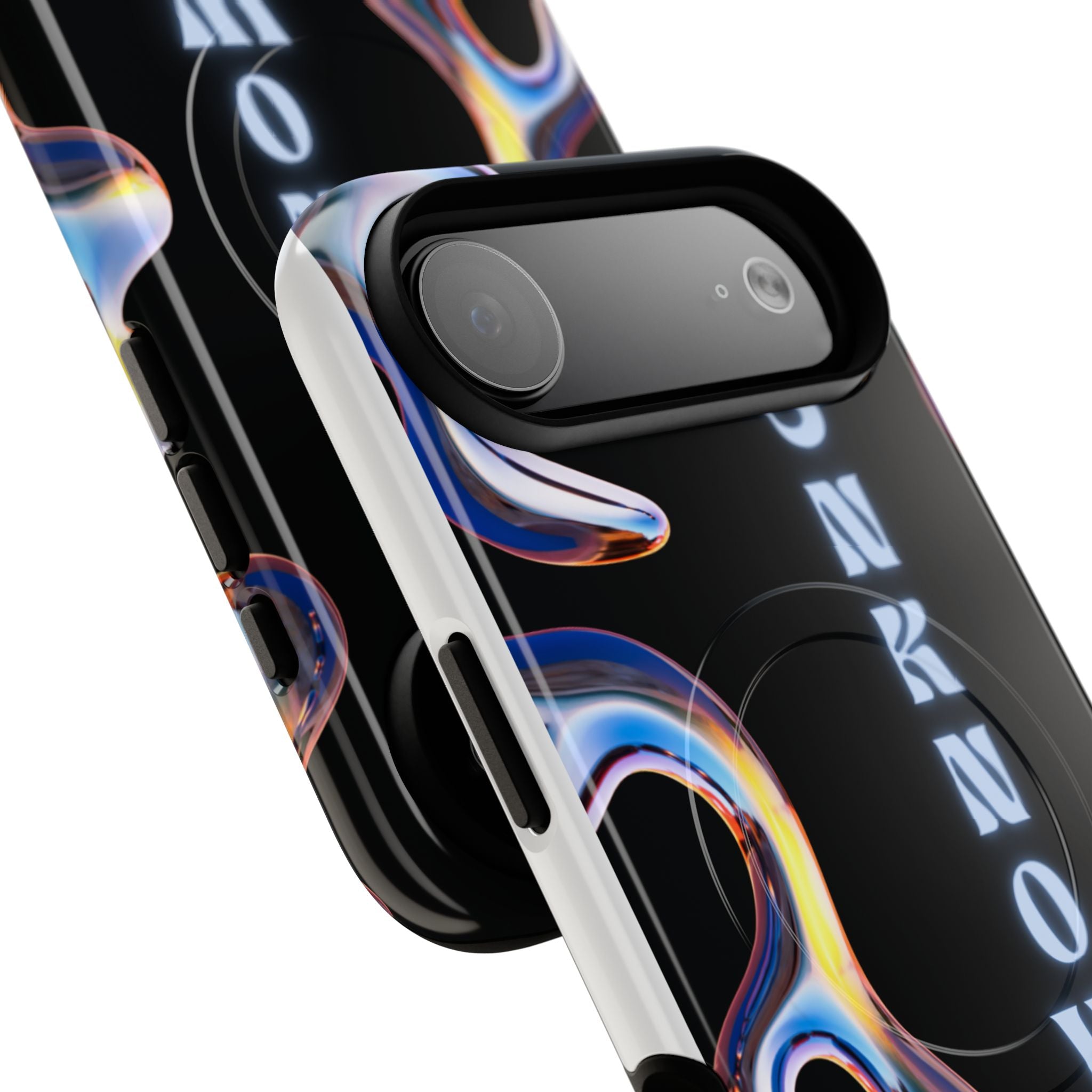 Tough Magnetic Case — "Embrace the Unknown" Black Iridescent Phone Cover