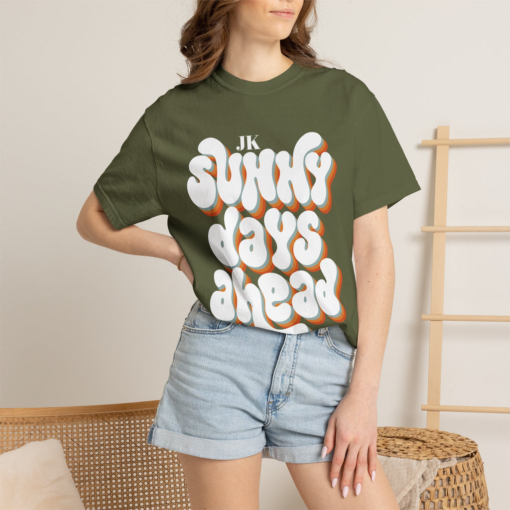 Unisex Sunny Days Ahead T-Shirt | Retro Bubble Letter Design