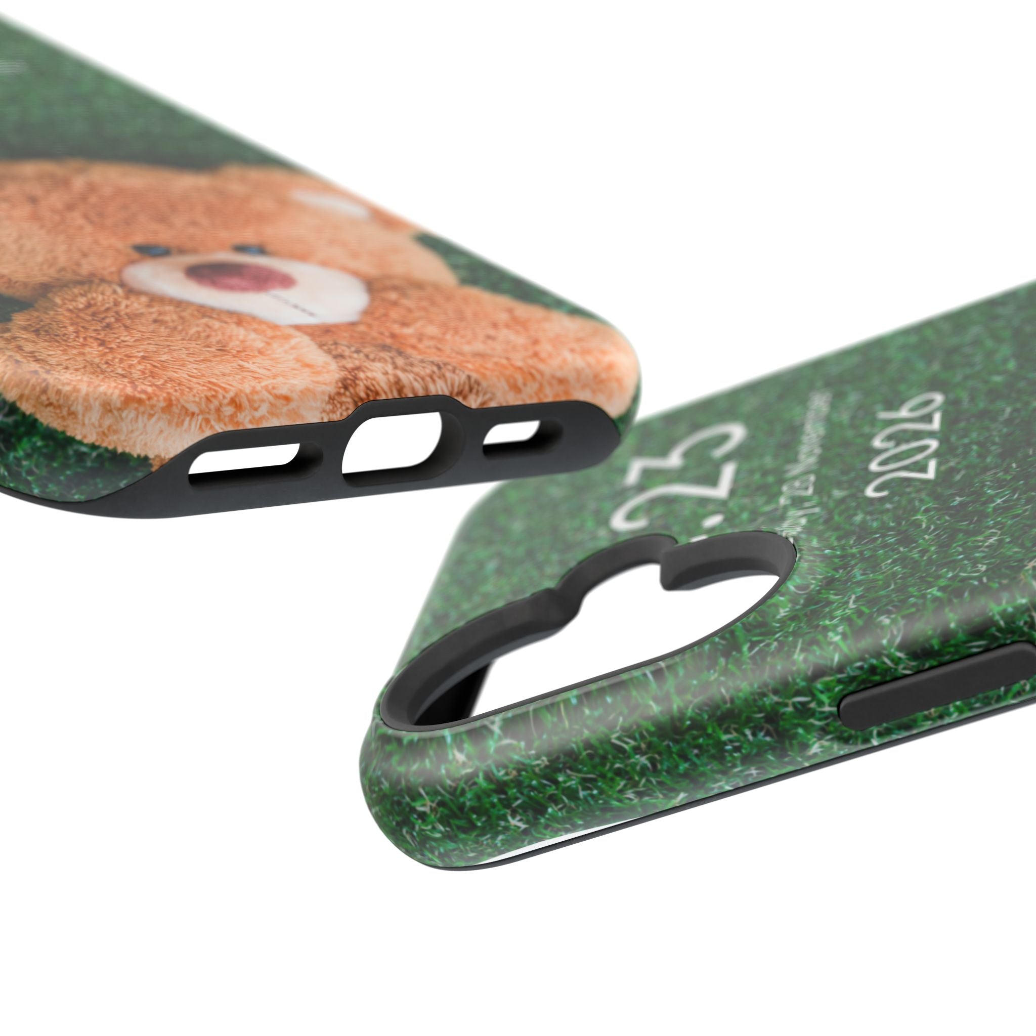 Teddy Bear Grass Phone Case — Cute Plush Toy Design Impact-Resistant Case