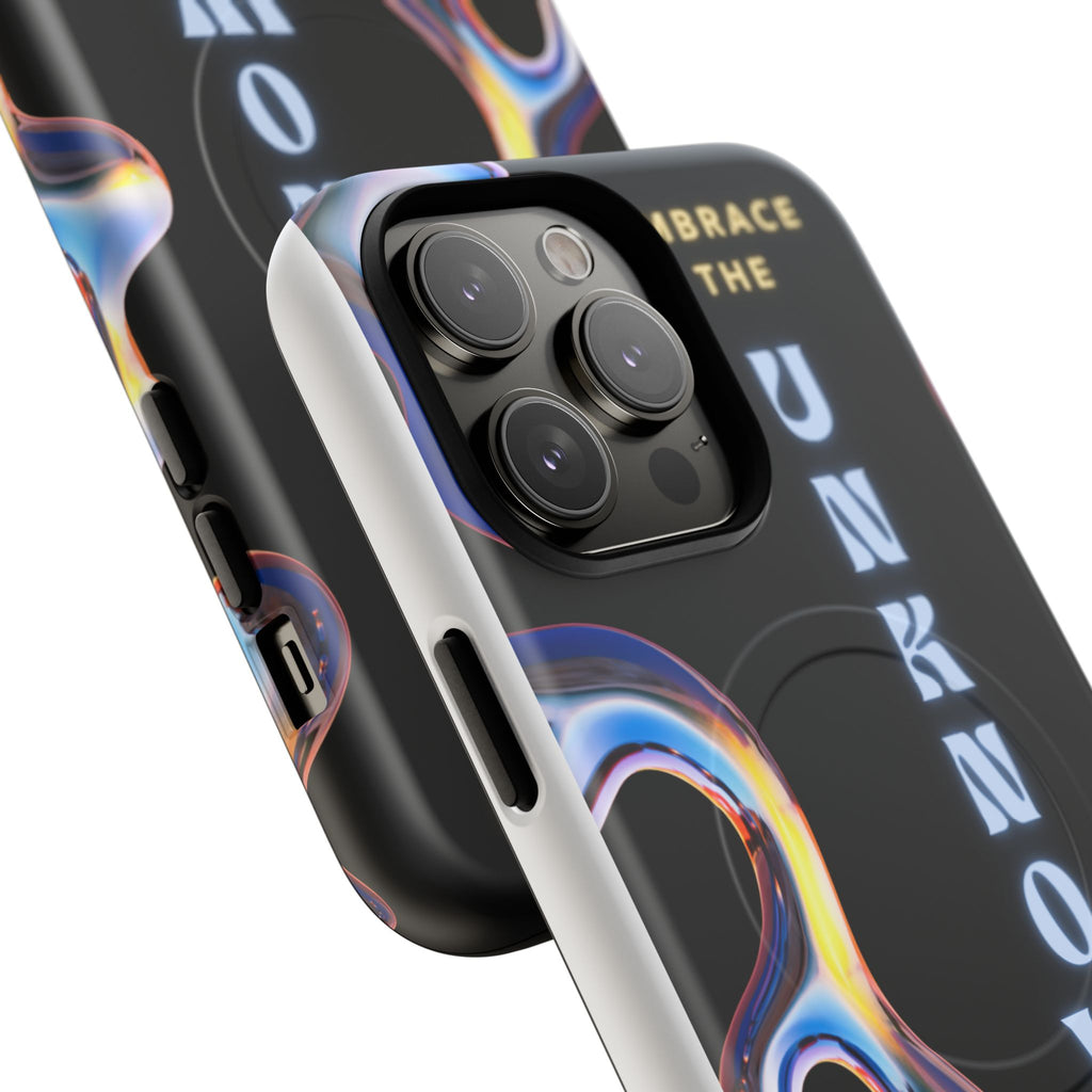 Tough Magnetic Case — "Embrace the Unknown" Black Iridescent Phone Cover