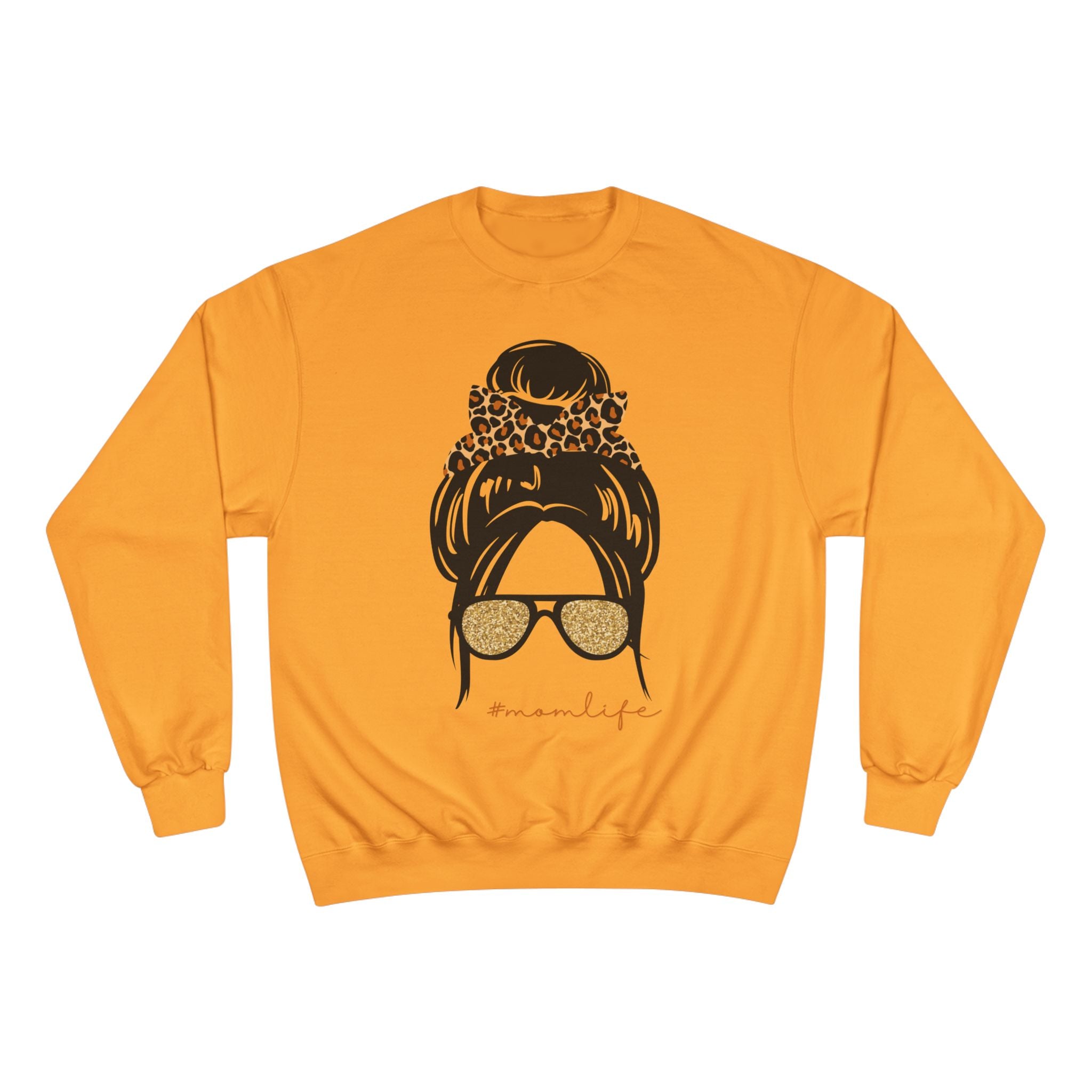 Women’s Leopard Messy Bun Sweatshirt — Mama Life Crewneck