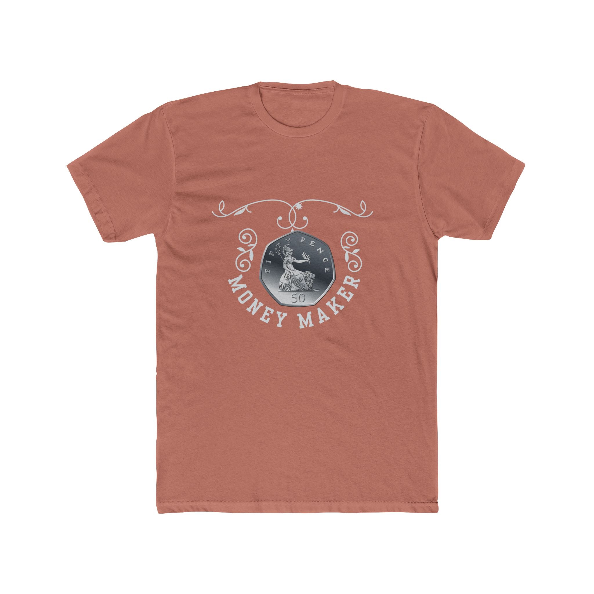 Unisex Crew Tee — ‘Money Makes the World Go Round’ Vintage Coin Graphic