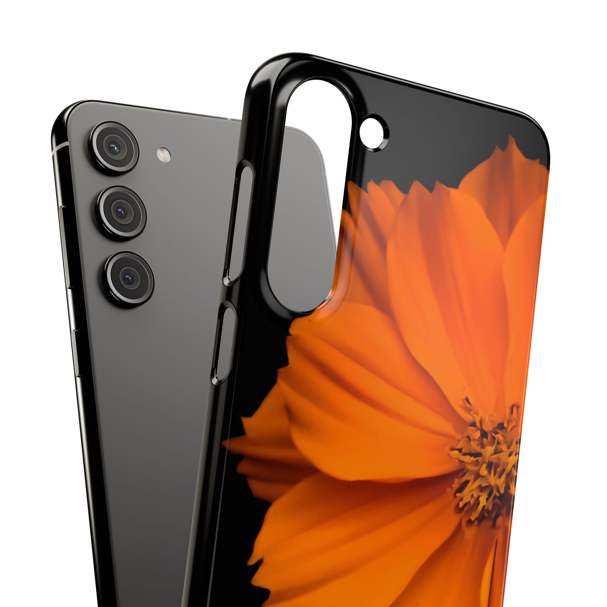 Phone Case - Orange Cosmos Floral Snap Case | Slim Protective Flower Design