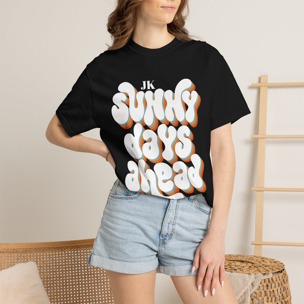 Unisex Sunny Days Ahead T-Shirt | Retro Bubble Letter Design
