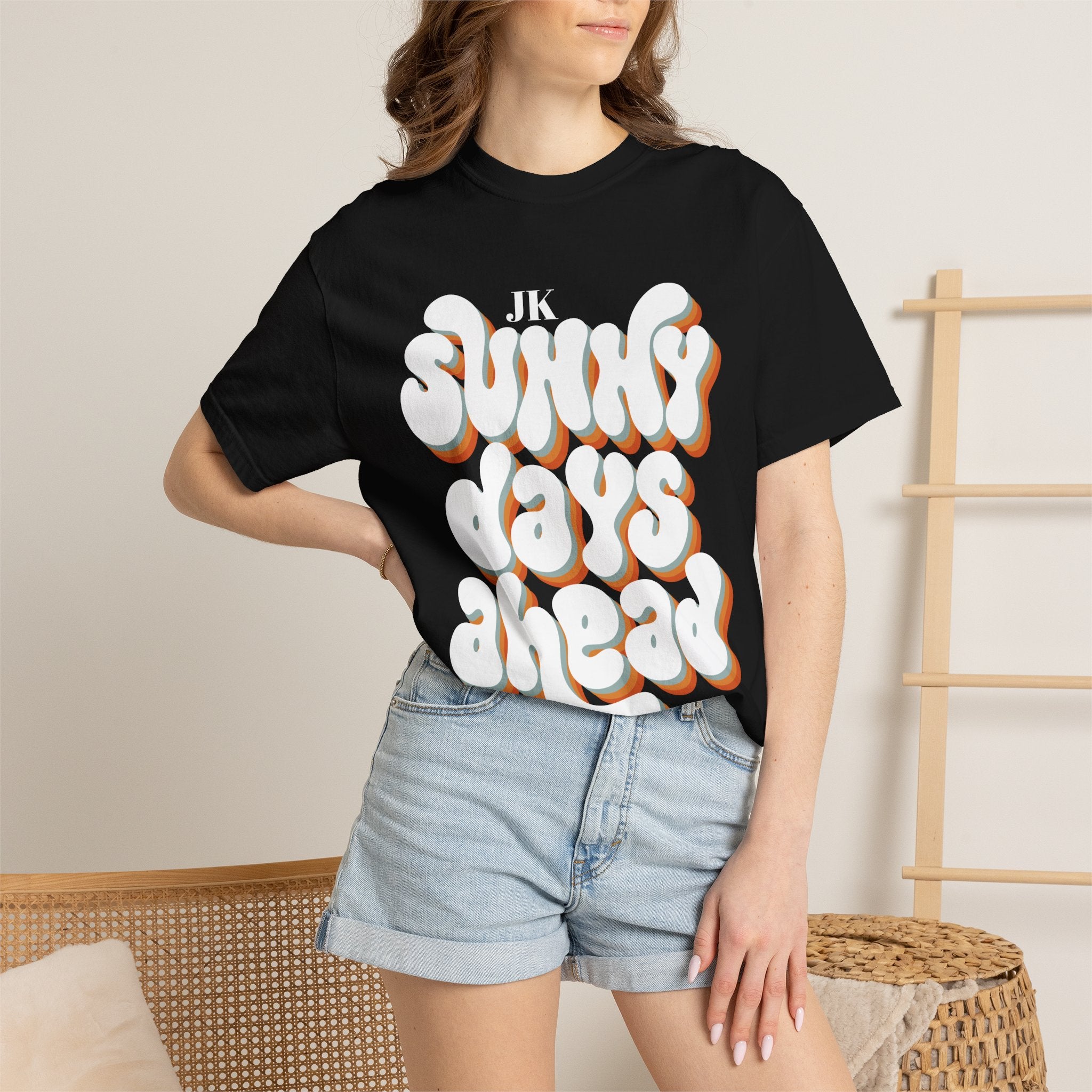 Unisex Sunny Days Ahead T-Shirt | Retro Bubble Letter Design