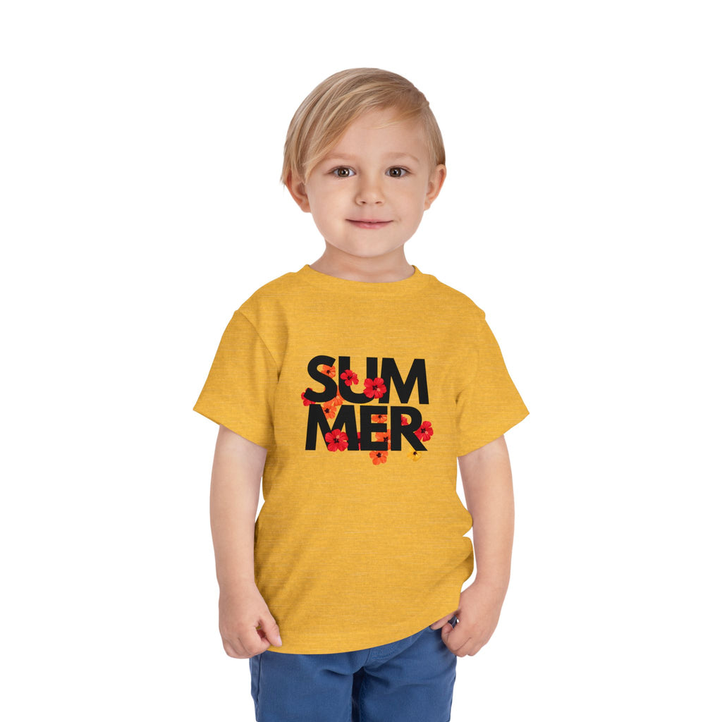 Toddler Tee - "SUMMER" Floral Letters Kids T‑Shirt
