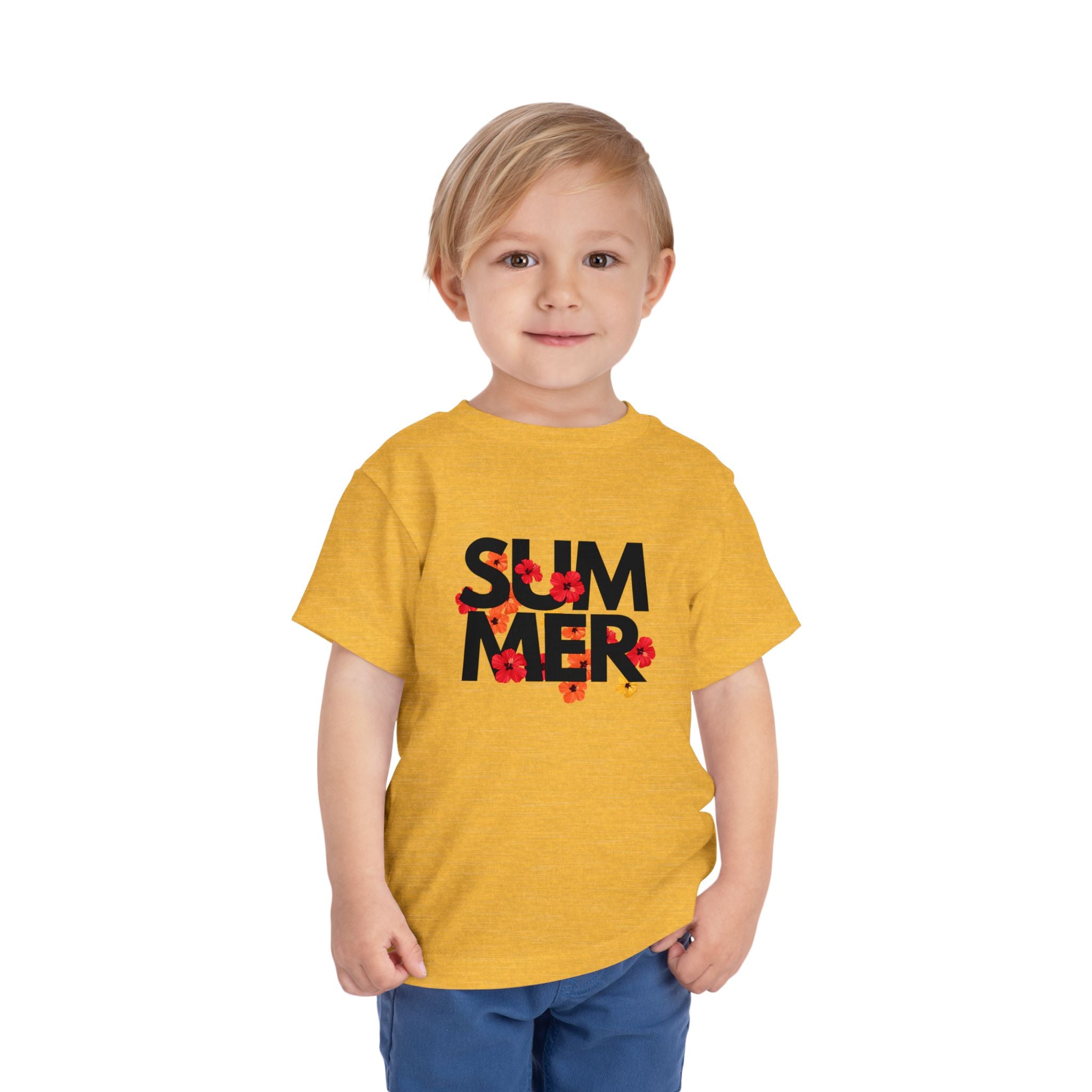 Toddler Tee - "SUMMER" Floral Letters Kids T‑Shirt