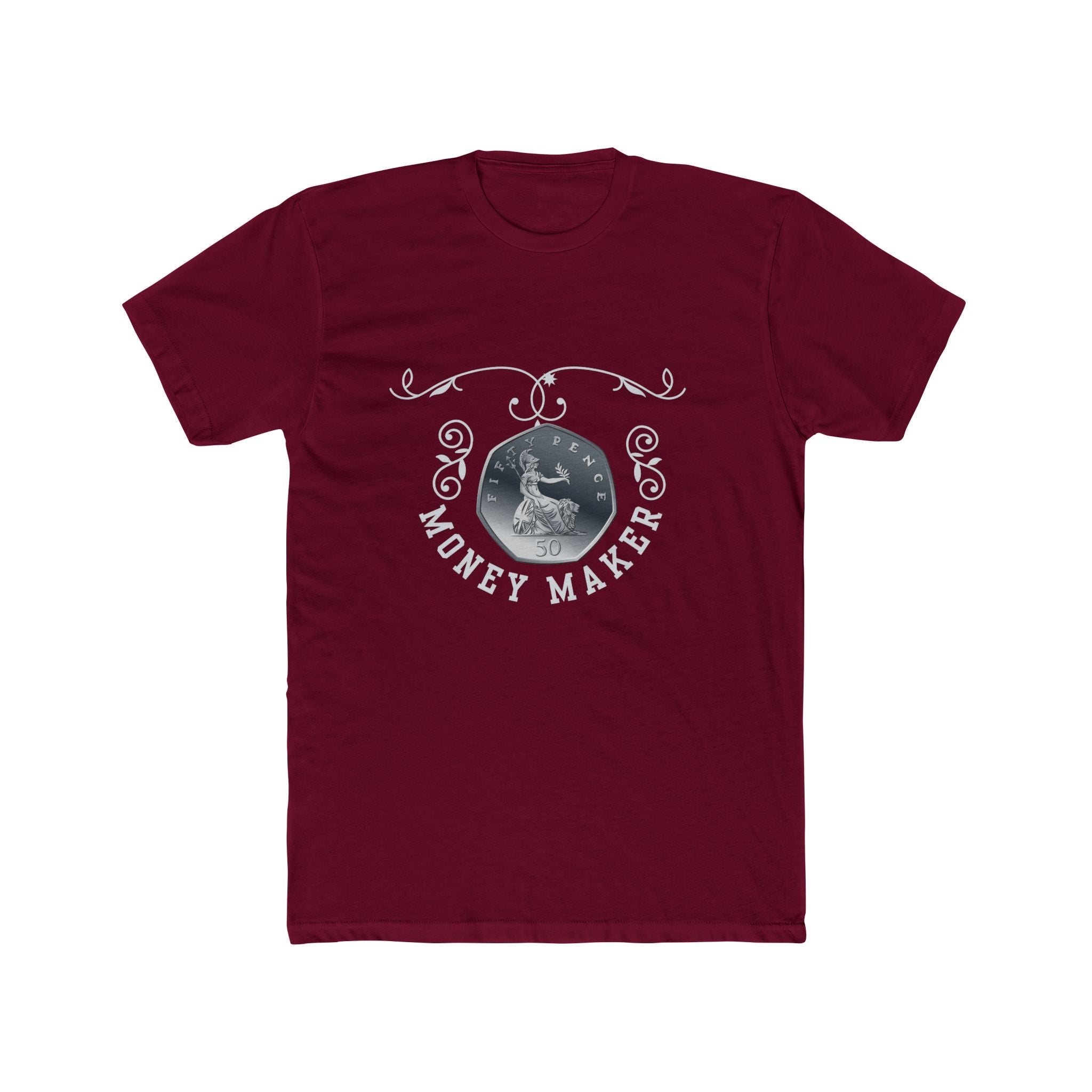 Unisex Crew Tee — ‘Money Makes the World Go Round’ Vintage Coin Graphic