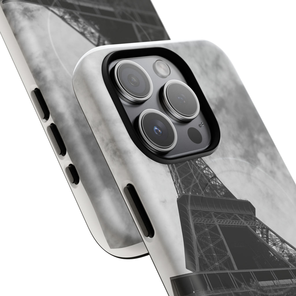 Eiffel Tower 'My Dream' Tough Magnetic Phone Case — Black & White Travel Protective Cover