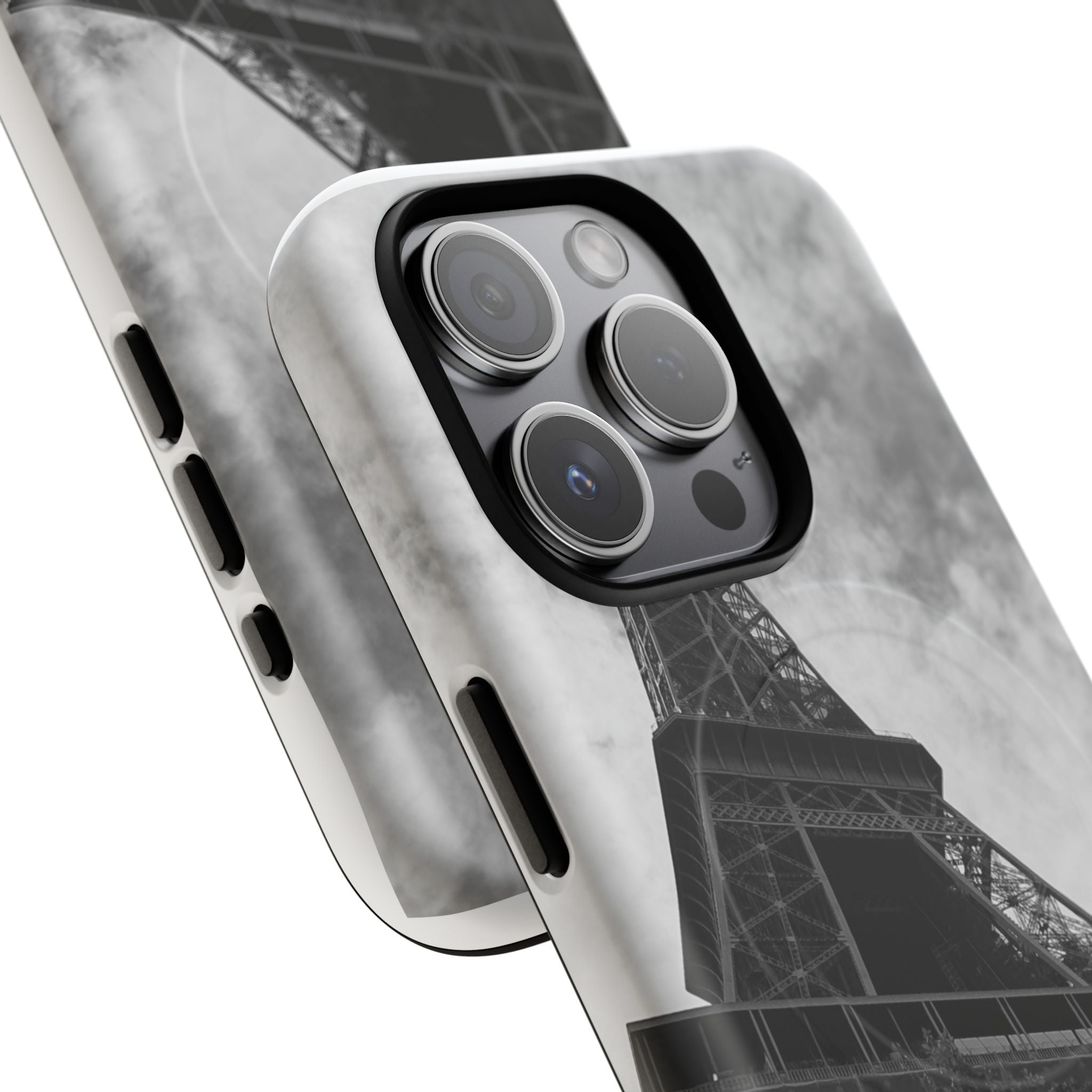 Eiffel Tower 'My Dream' Tough Magnetic Phone Case — Black & White Travel Protective Cover