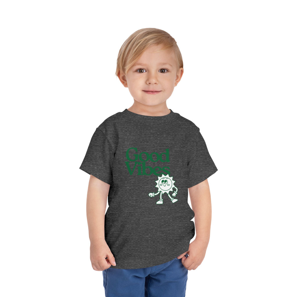 Good Vibes Toddler Tee — Cute Retro Sun Graphic Kids T‑Shirt