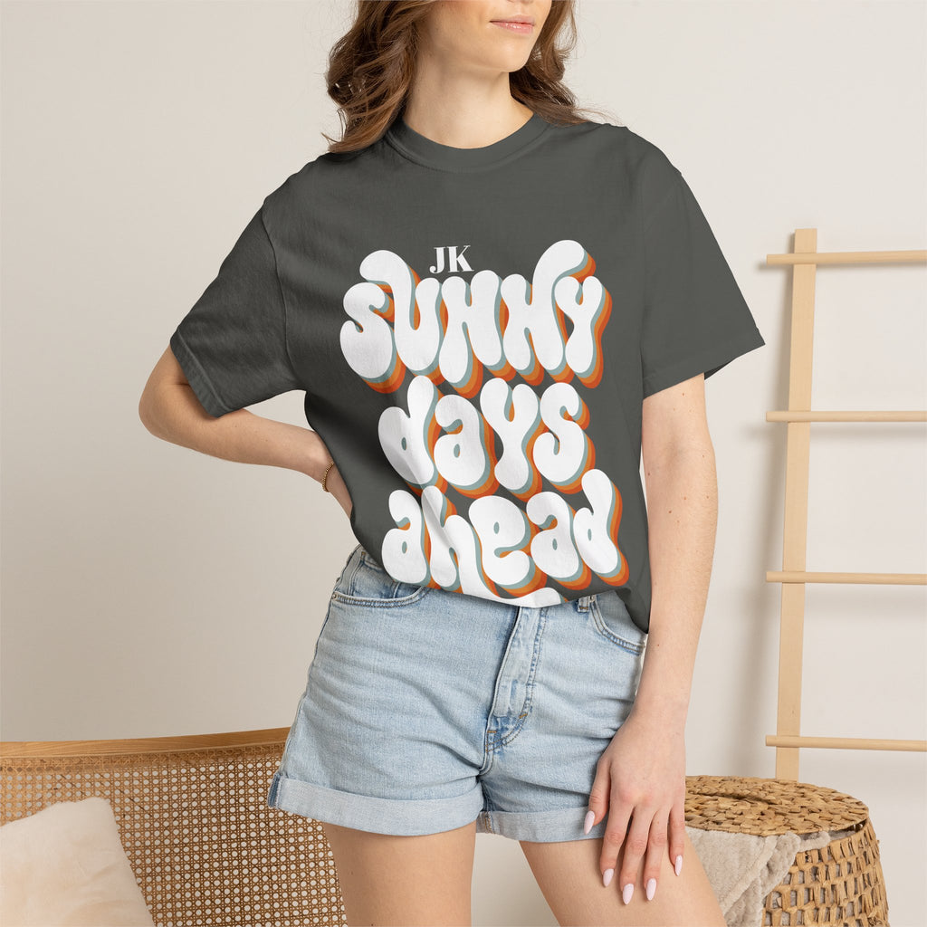 Unisex Sunny Days Ahead T-Shirt | Retro Bubble Letter Design