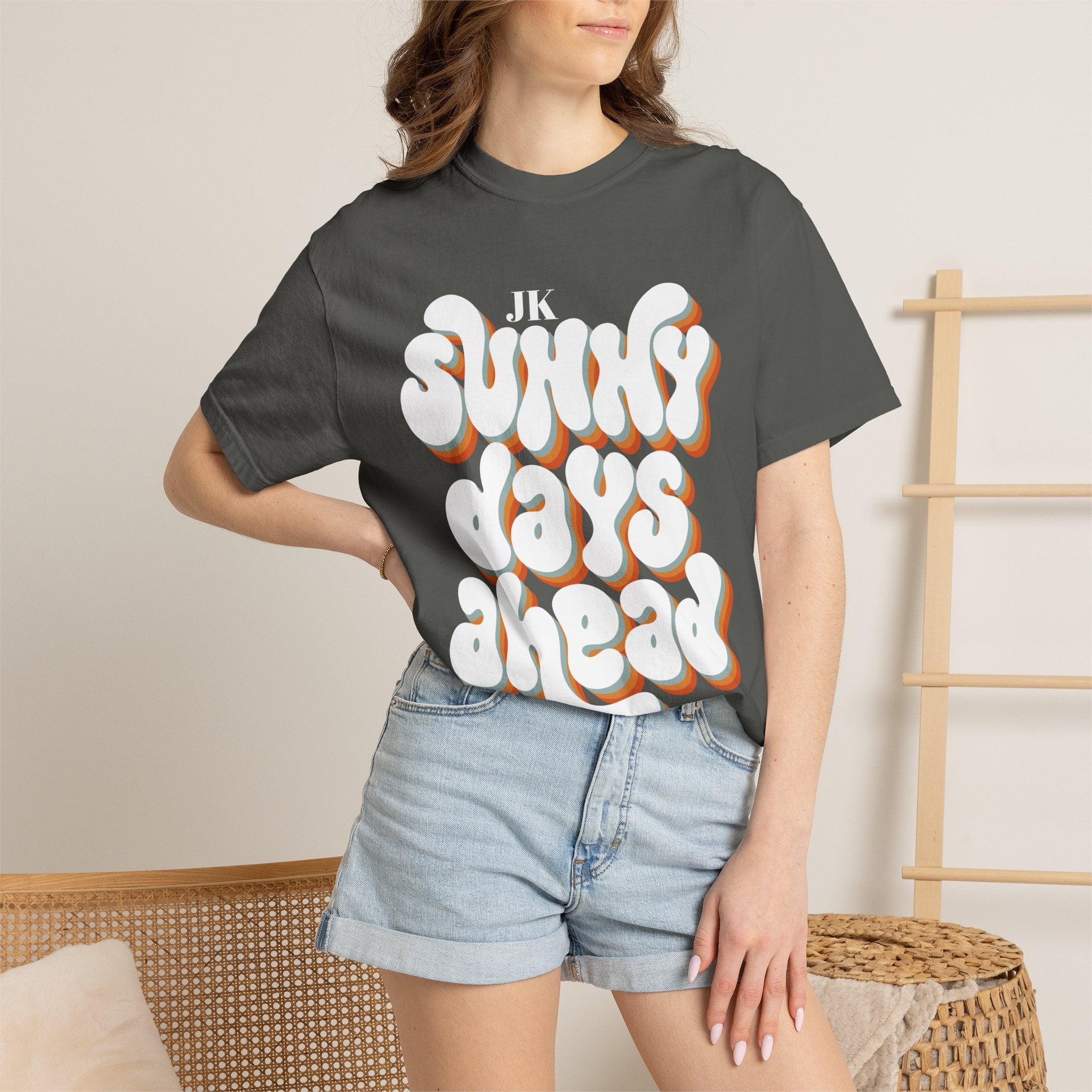 Unisex Sunny Days Ahead T-Shirt | Retro Bubble Letter Design
