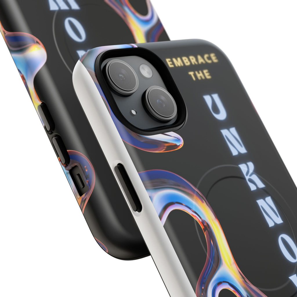 Tough Magnetic Case — "Embrace the Unknown" Black Iridescent Phone Cover