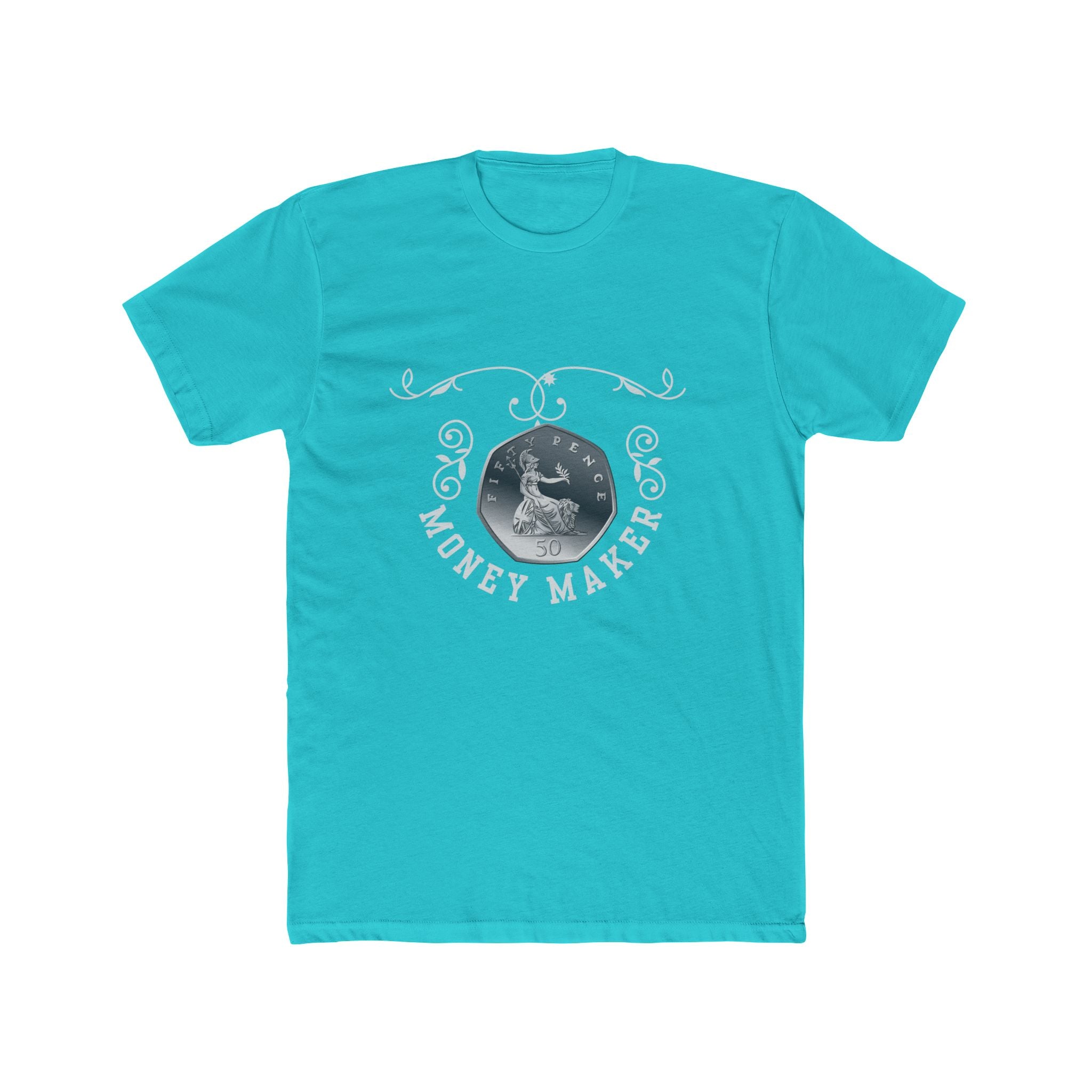 Unisex Crew Tee — ‘Money Makes the World Go Round’ Vintage Coin Graphic