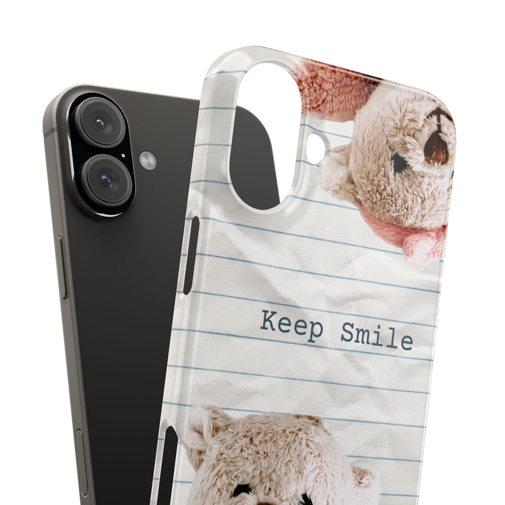 Slim Phone Case — ‘Keep Smile’ Teddy Bear Cute Protective Cover