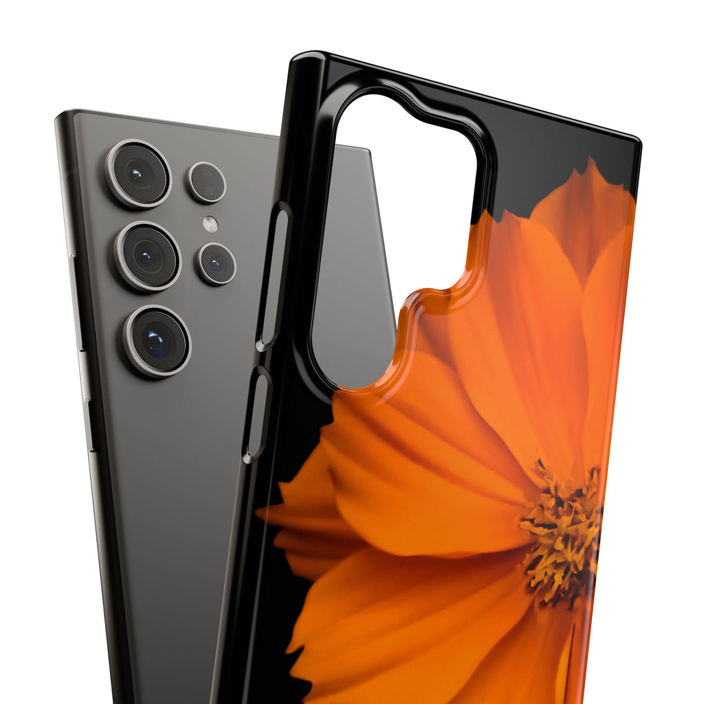 Phone Case - Orange Cosmos Floral Snap Case | Slim Protective Flower Design