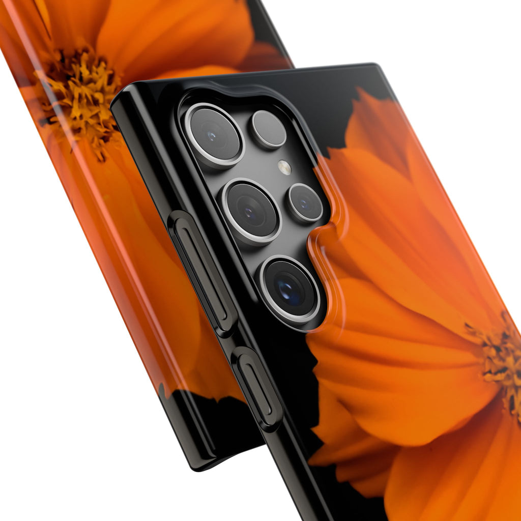Phone Case - Orange Cosmos Floral Snap Case | Slim Protective Flower Design