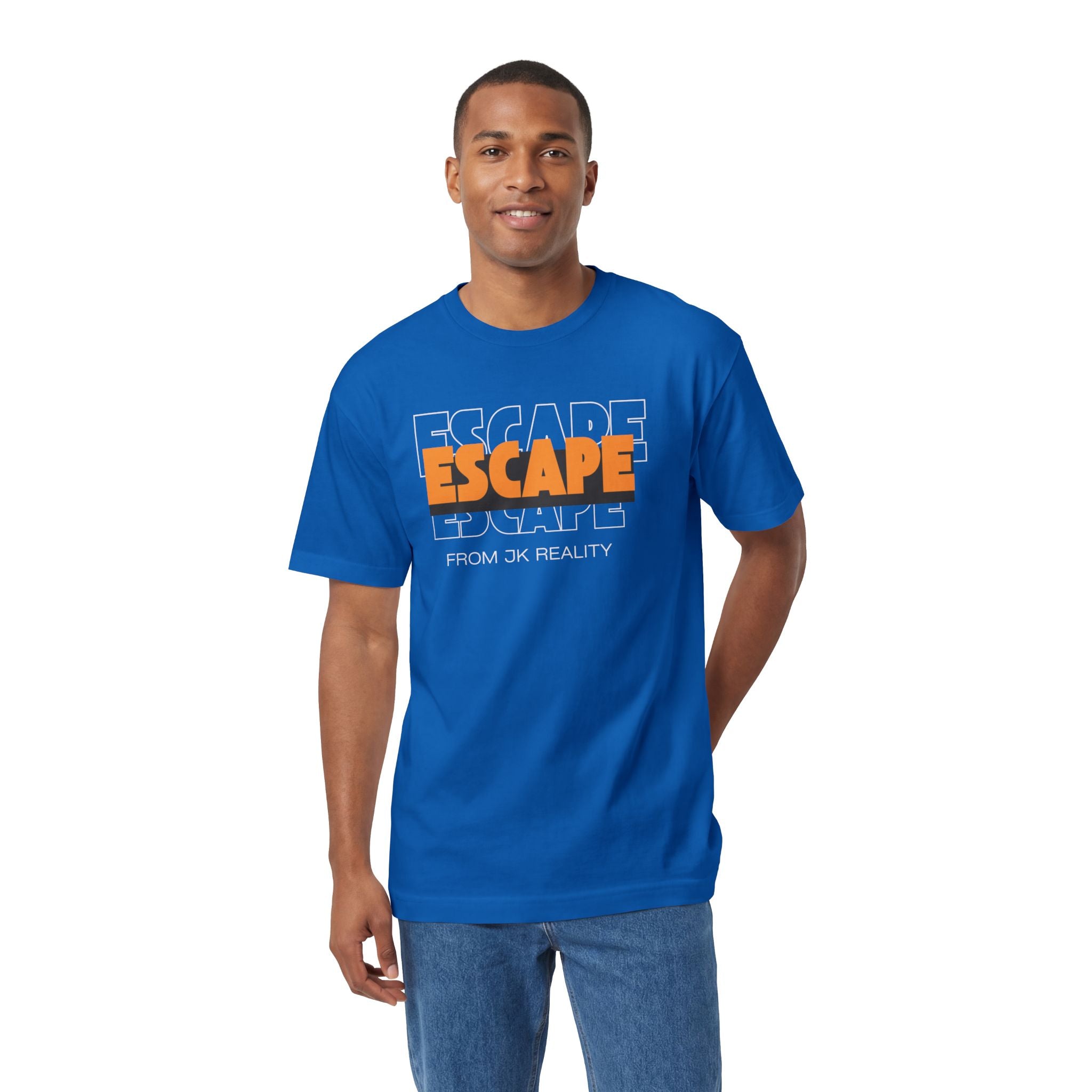 Escape Graphic Tee — Retro Orange Block Letter Unisex Shirt