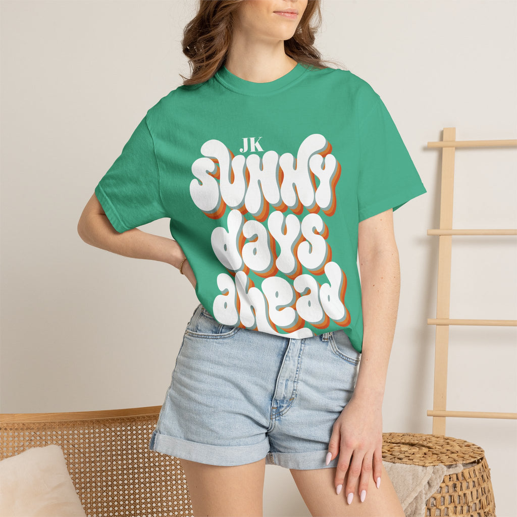 Unisex Sunny Days Ahead T-Shirt | Retro Bubble Letter Design