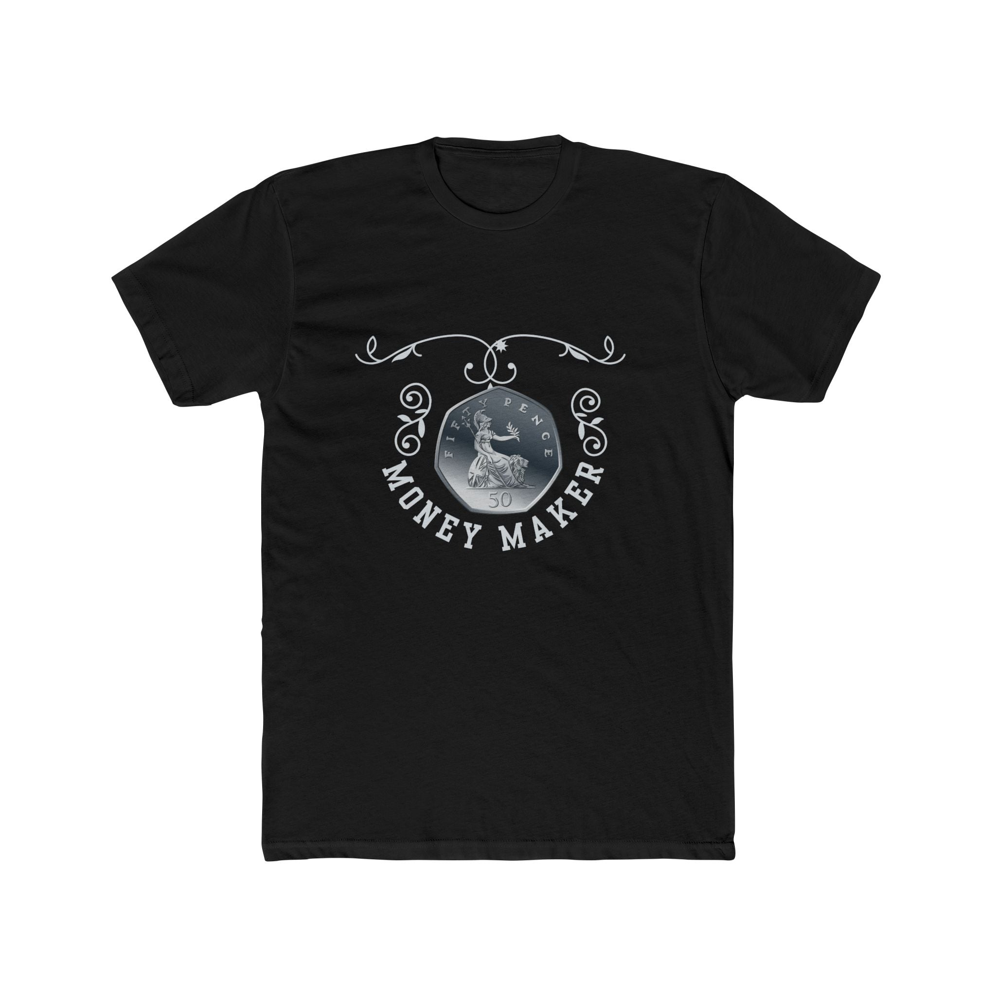 Unisex Crew Tee — ‘Money Makes the World Go Round’ Vintage Coin Graphic