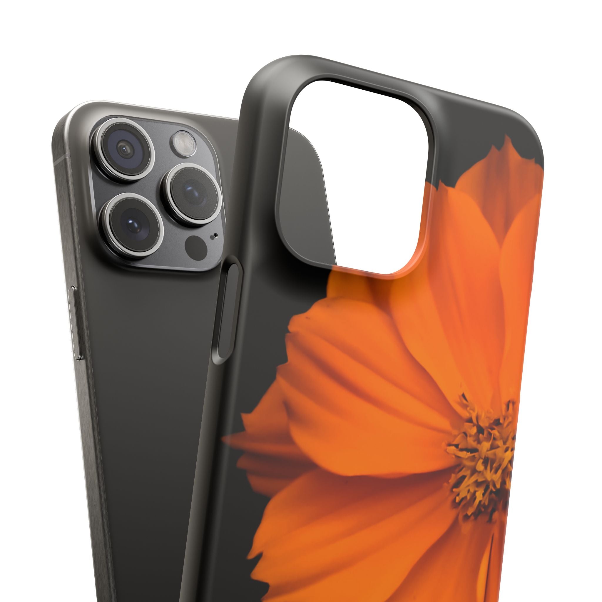 Phone Case - Orange Cosmos Floral Snap Case | Slim Protective Flower Design