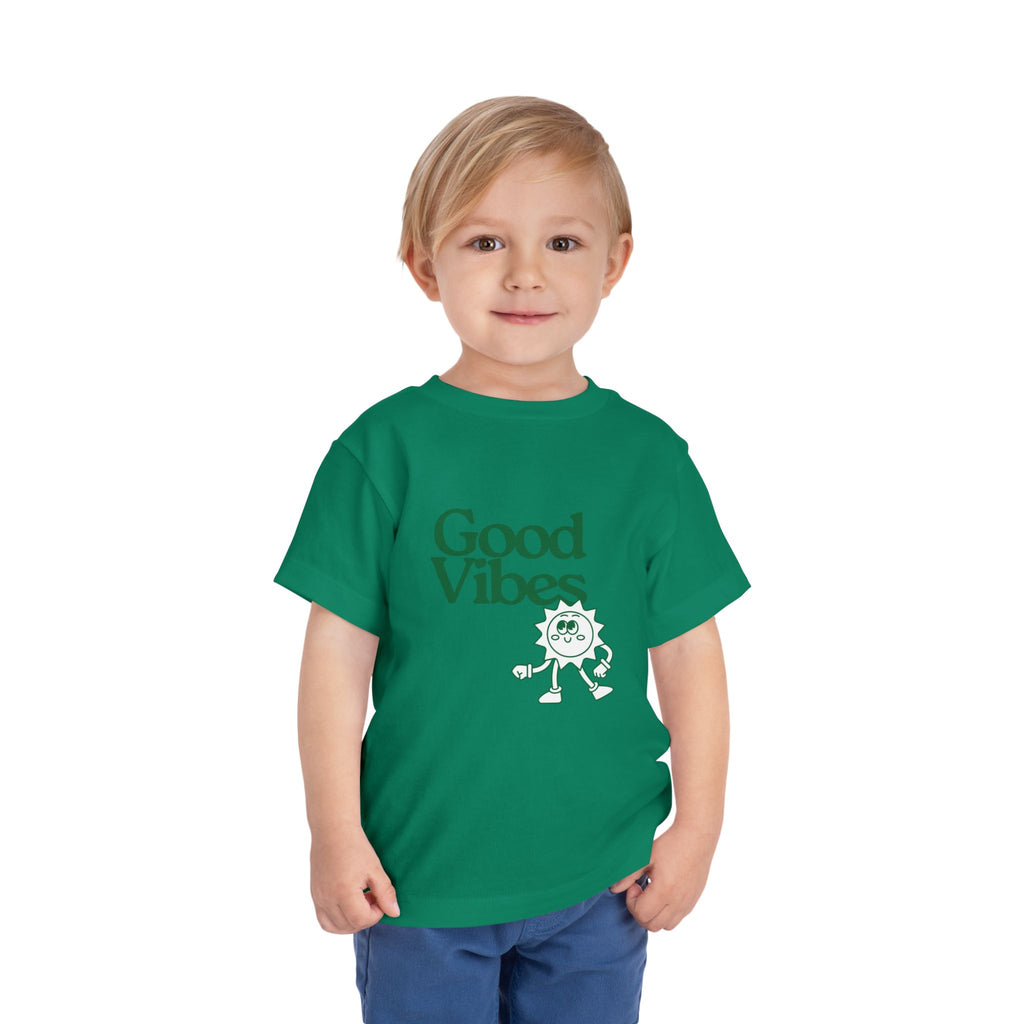 Good Vibes Toddler Tee — Cute Retro Sun Graphic Kids T‑Shirt