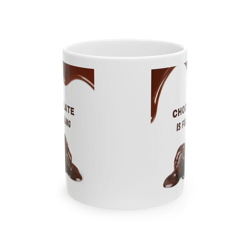 Chocolate Is A Hug Mug — Funny Chocolate Lover Ceramic Coffee Cup (11oz/15oz)