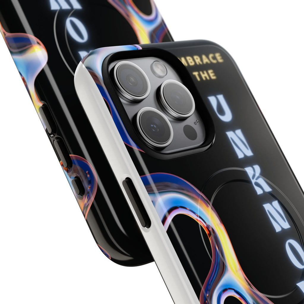 Tough Magnetic Case — "Embrace the Unknown" Black Iridescent Phone Cover