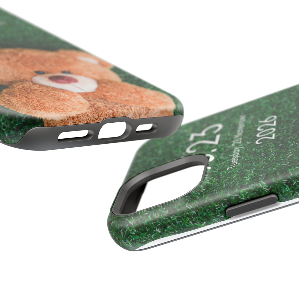 Teddy Bear Grass Phone Case — Cute Plush Toy Design Impact-Resistant Case