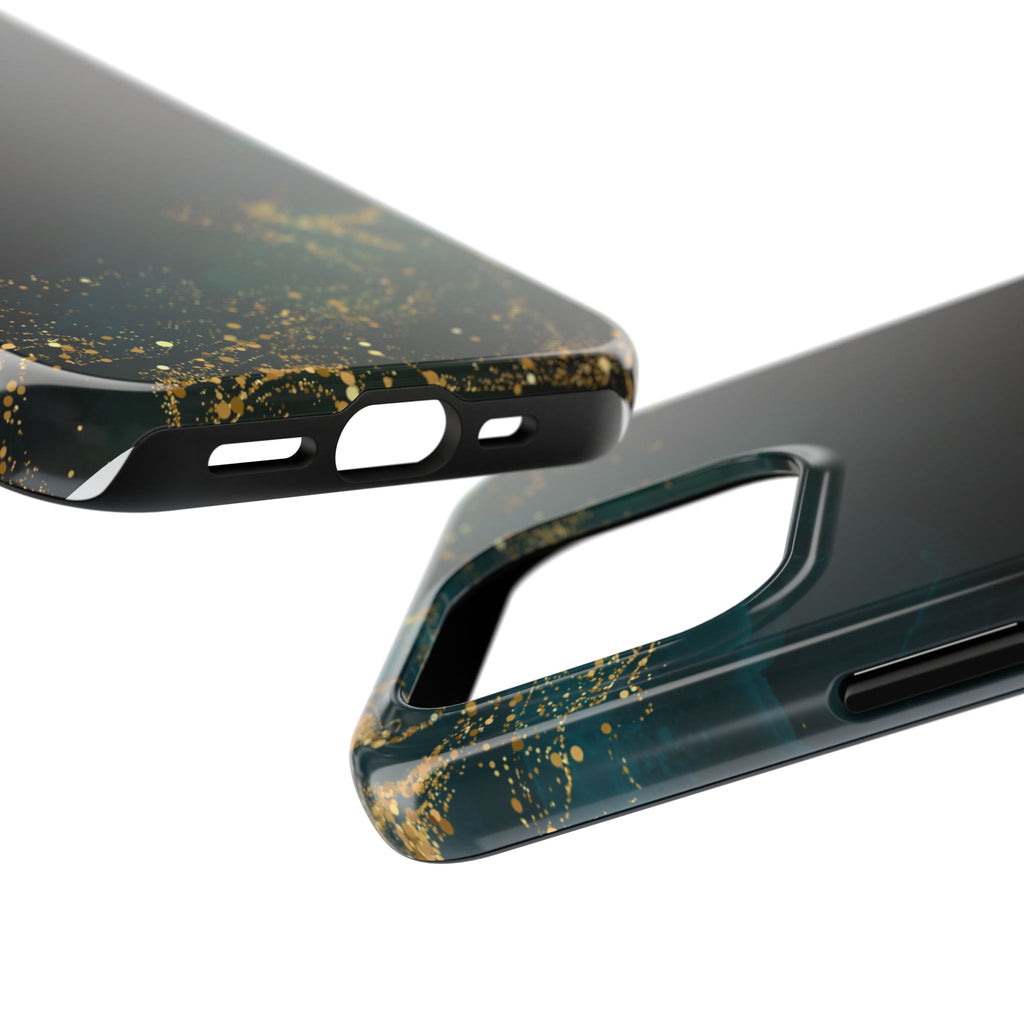 Tough Phone Case — Emerald Marble with Gold Flecks