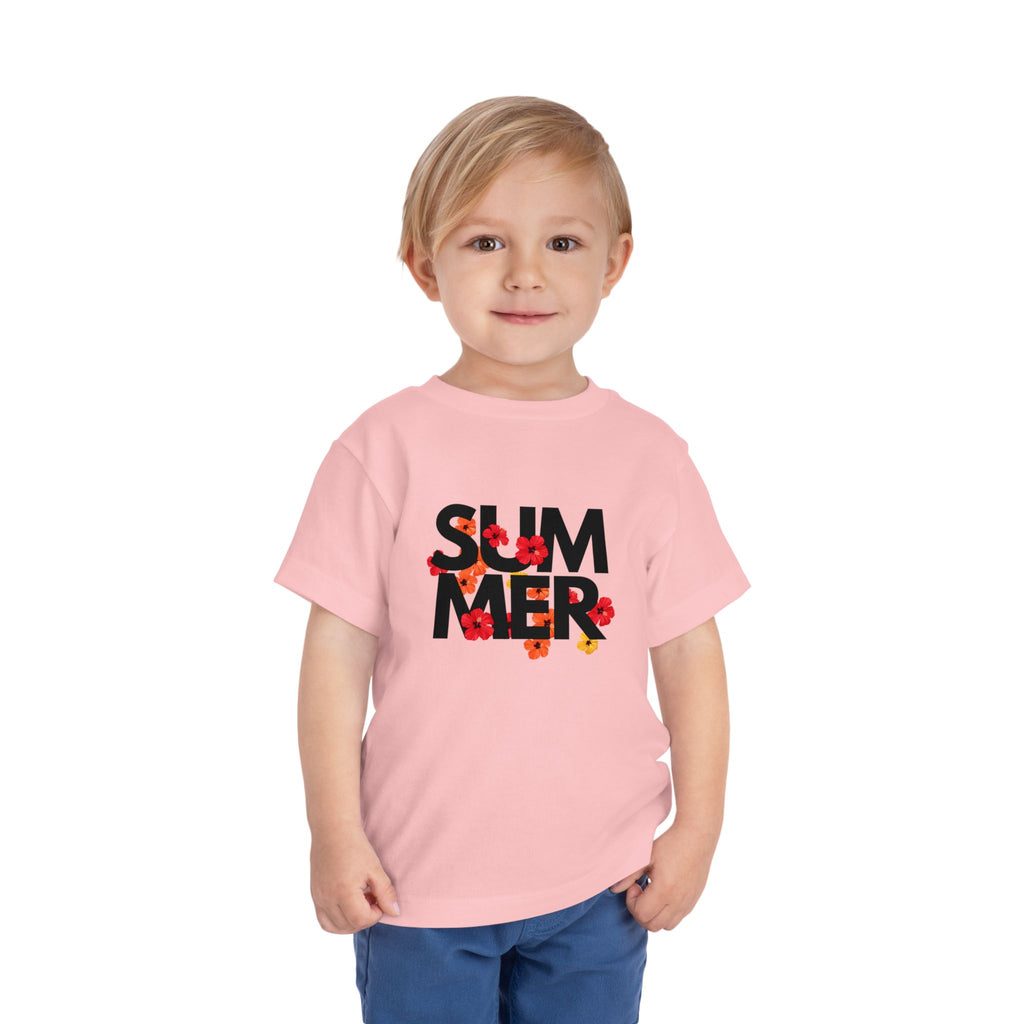 Toddler Tee - "SUMMER" Floral Letters Kids T‑Shirt