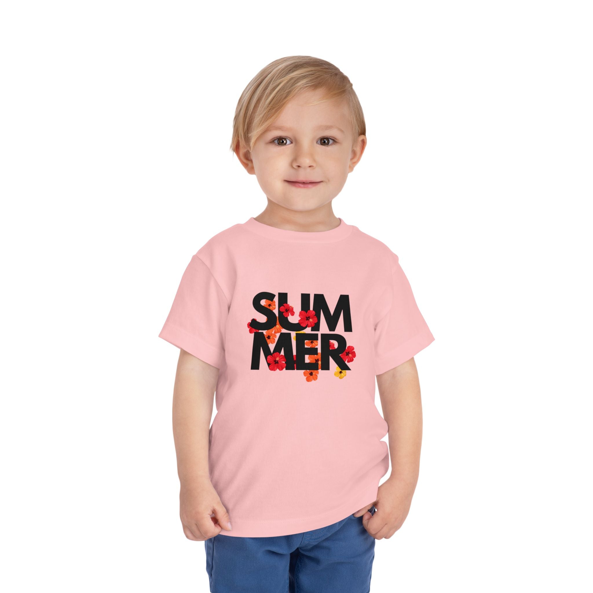 Toddler Tee - "SUMMER" Floral Letters Kids T‑Shirt