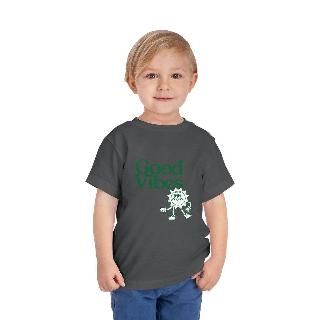 Good Vibes Toddler Tee — Cute Retro Sun Graphic Kids T‑Shirt