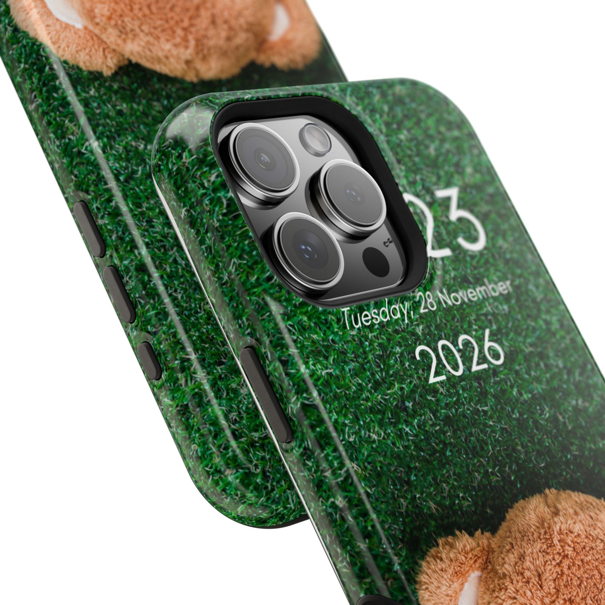 Teddy Bear Grass Phone Case — Cute Plush Toy Design Impact-Resistant Case