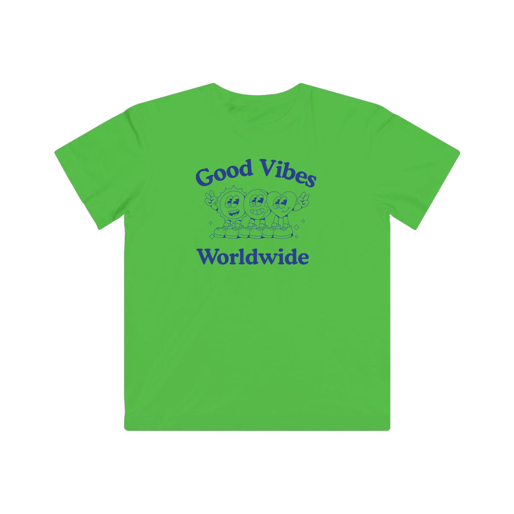 Kids "Good Vibes Worldwide" Tee — Cute Surfing Characters Children’s T-Shirt