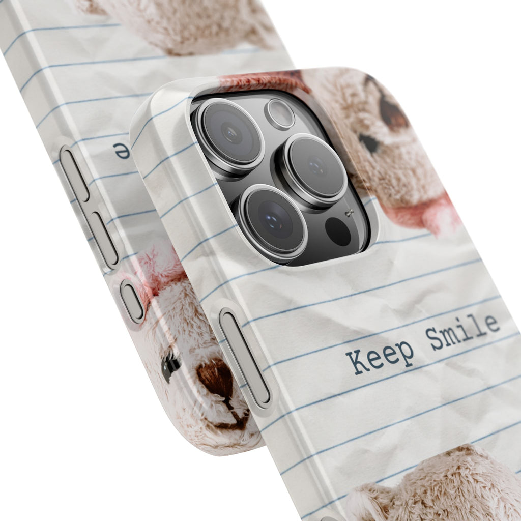 Slim Phone Case — ‘Keep Smile’ Teddy Bear Cute Protective Cover