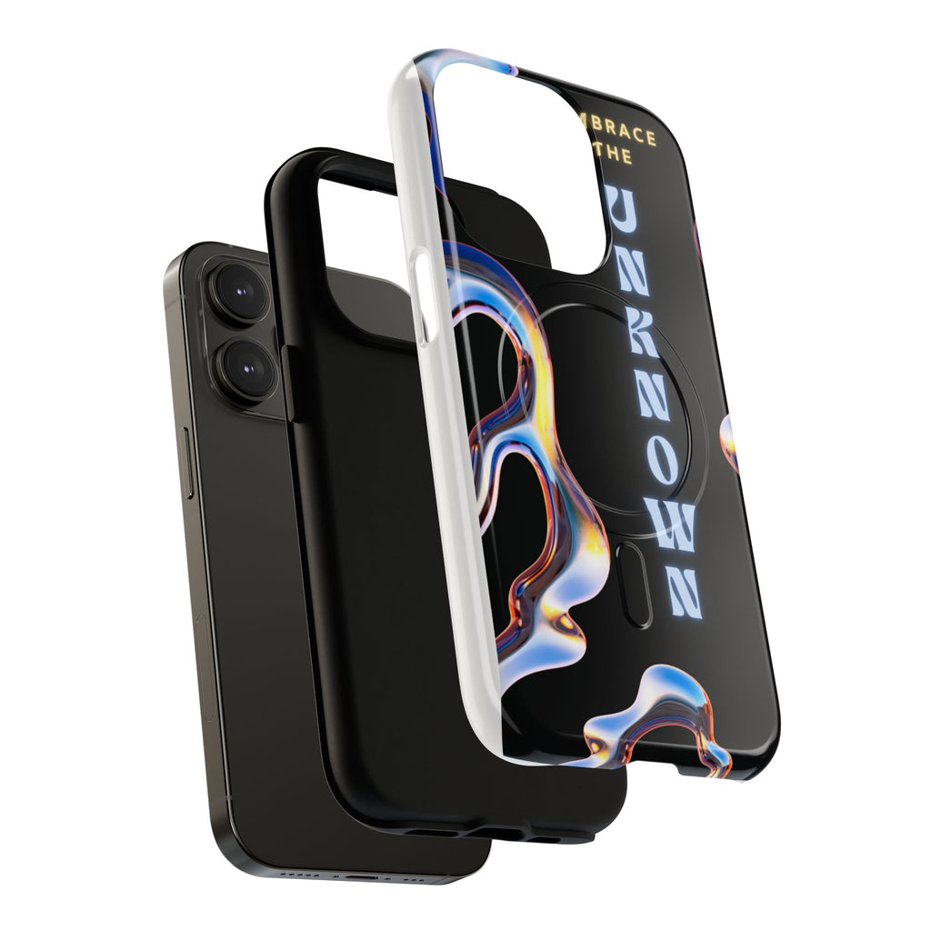 Tough Magnetic Case — "Embrace the Unknown" Black Iridescent Phone Cover