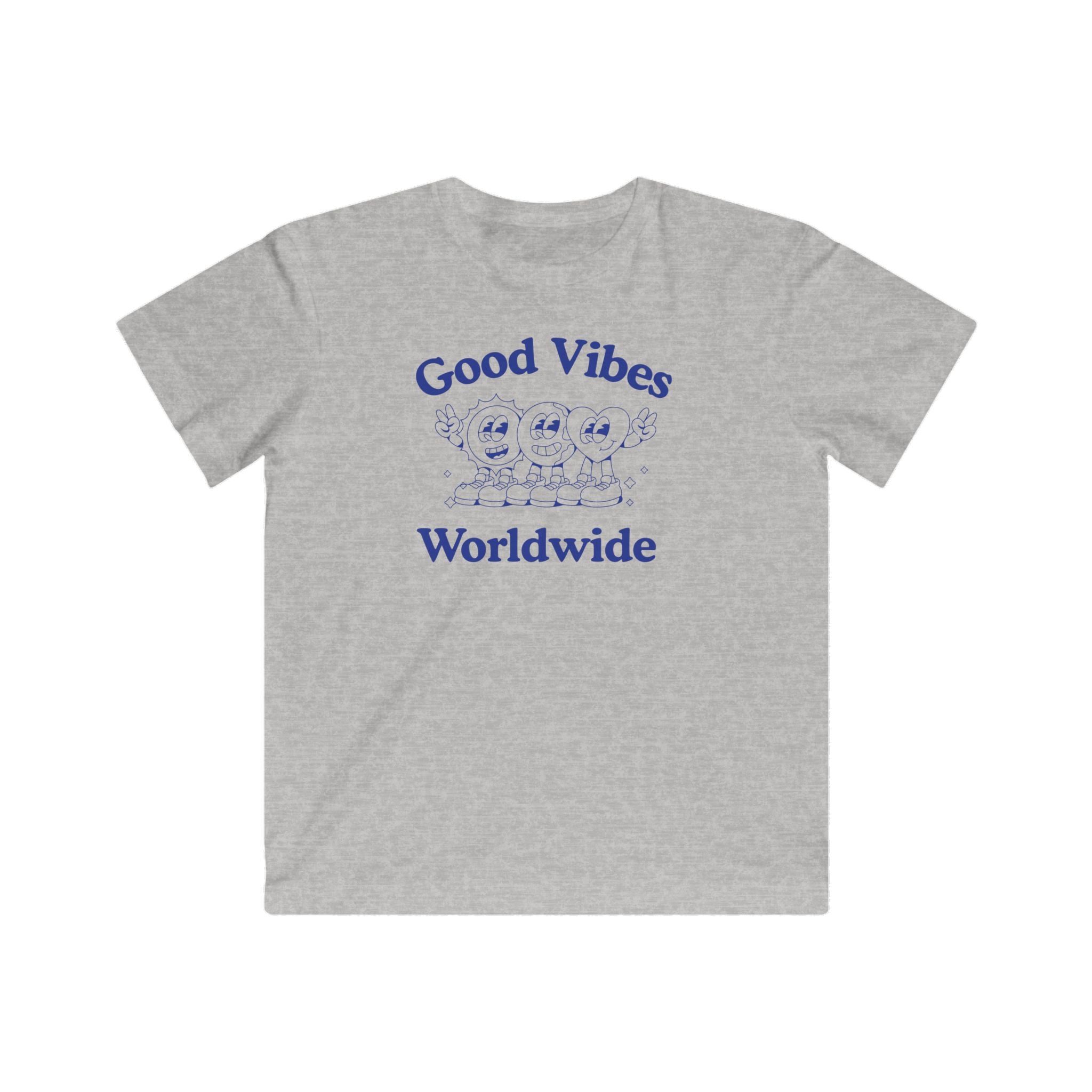 Kids "Good Vibes Worldwide" Tee — Cute Surfing Characters Children’s T-Shirt